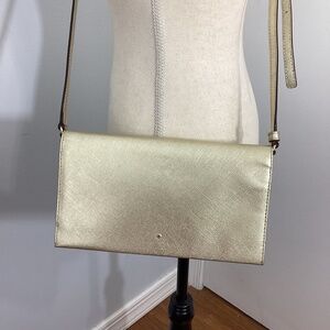 Y2K KATE SPADE NEW YORK METALLIC GOLDEN CLUTCH CROSSBODY BAG